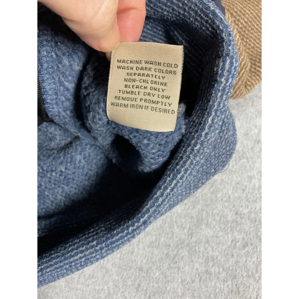 Victory Outfitters Mens XL Quarter Zip Fleece Pullover Tan Blue Colorblock 2258